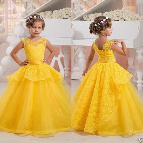 Flower Girls Dresses for Weddings Baby Party Real Images Kids Photoshoot Baby Birthday Gowns