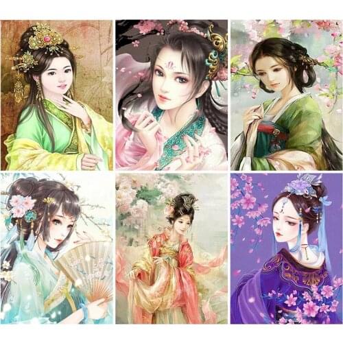 Full Square/round Diamond Painting Portrait Diamond Embroidery Beauty Wall Pictures of Rhinestones Mosaic Home Decortion