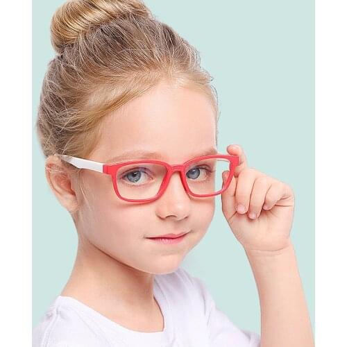 Q Children Eyewear Goggles Soft Frame Anti Blue Light Boy Girl 120*124MM Fashion Glasses Silicone UV400 Retro Style