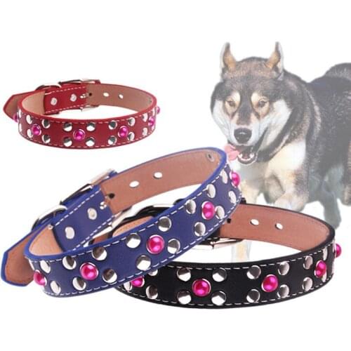 Adjustable PU Leather Pet Dog Collar Cat Necklace Puppy ID Collars Personalized Tow Rope Pet Supplies Accessories
