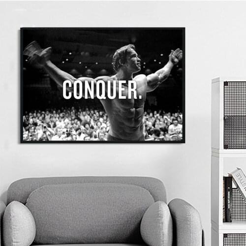 Schwarzenegger Competition Canvas Posters And Prints Bodybuilding Wall Painting Motivational Wall Art Picture for Gym Decoration