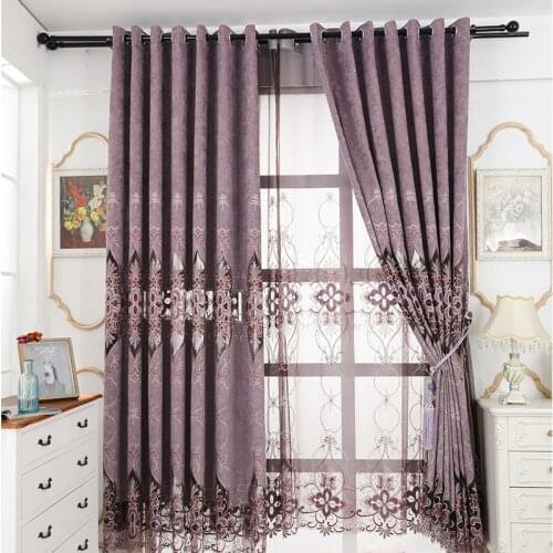 Manufacturer Zhijia Curtain Products High-grade Chinese Classical Chenille Fabric Living Room Bedroom Embroidered Curtain Fabric