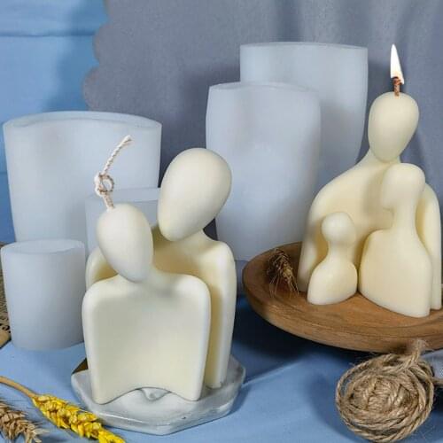 Candle Silicone Mold DIY Simple Style Couples Family Art Body Shape Aroma Candle Making Wax Mould Plaster Molds Home Decoration