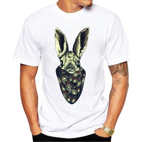 TEEHUB New Fashion Dangerous Bunny Men T-Shirt Vintage Rabbit Printed Tshirts Hipster Design Tops Short Sleeve Funny Tee