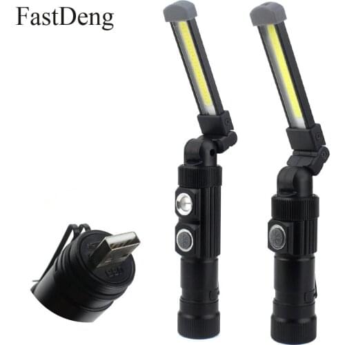 USB Rechargeable Torch COB LED Flashlight 5 Mode Work Light Magnetic LED Portable Lanterna Outdoor Camping Hanging Hook Lamp