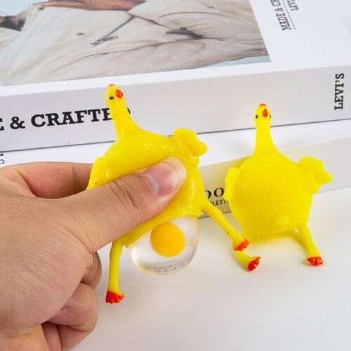 2pc Funny Gadgets Squeeze Balle Anti Stress Toys Interesting Novelty Shocker Gags Spoof Squeeze the Laying Hen Decompression Toy