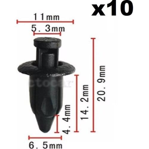 10pcs For Toyota Lexus Nylon Trim Rivet Retainer Clip 11x15.5x6mm OEM 90467-07108-C0 Engine protection plate buckle