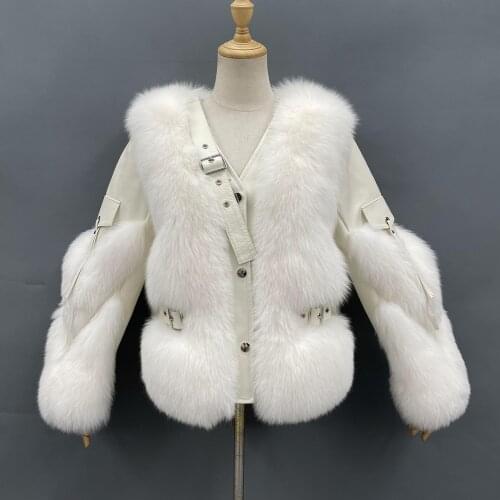 Winter Fluffy Warm Fox Fur Jacket New Design Real Fox Fur Coat Stylish Luxury Fur Women Coat