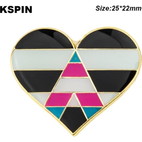 Transgender Ally heart shaped Badge Symbol Pin Metal Badges Decorative Brooch Pins for Clothes Brooch Jewelry XY0761
