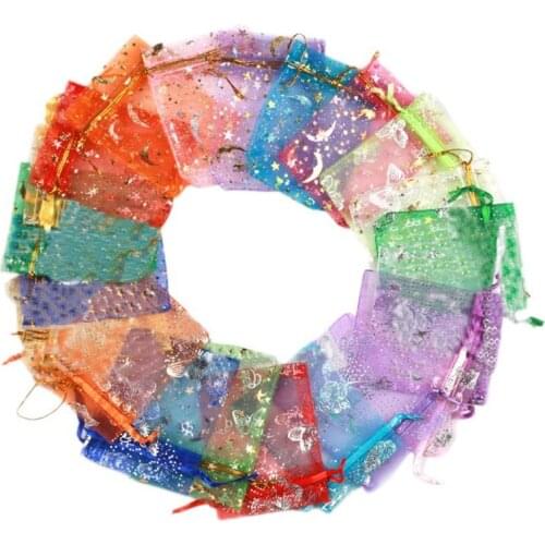 100Pcs Gauze Bag Color Special Design Organza Package Wedding Promotion Gifts Bag Candy Jewelry Package 13X18cm
