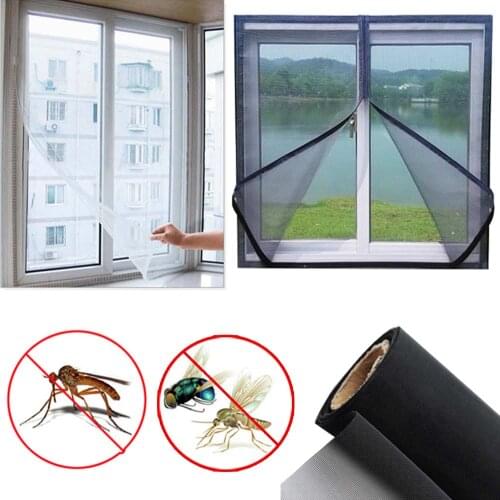 200cm*150cm/130cm*150cm DIY Flyscreen Curtain Insect Fly Mosquito Bug Window Mesh Screen Self-adhesive Mosquito Screen