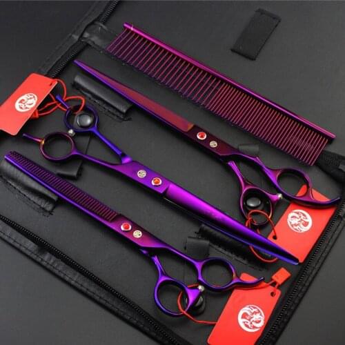 8 inch Professional Pet Grooming Scissors Set Straight & Thinning & Curved scissors for Dog grooming 3pcs set