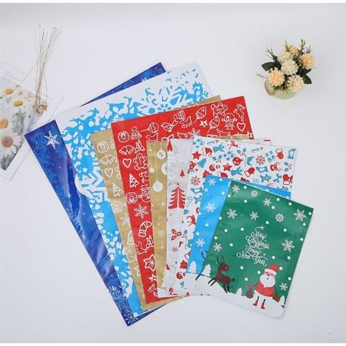 30Pcs Mix Size Christmas Gift Bag Snowflake Elk Santa Claus Candy Bags Merry Christmas Decorations for Home 2022 New Year Party