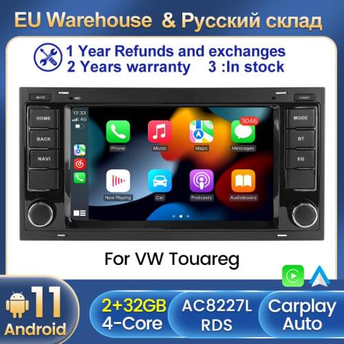 2DIN 2G RAM Android Car Radio Multimedia DVD Player for VW Volkswagen Touareg 2004 - 2011 Transporter T5 Navi GPS Wifi No DVD