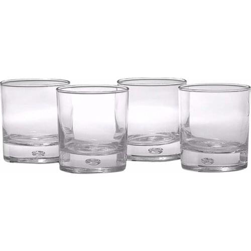 Free Shipping Old Fashioned Whiskey Drinking Glasses , Clear Heavy Base with Air Bubble Design in Glass, 10 Ounce