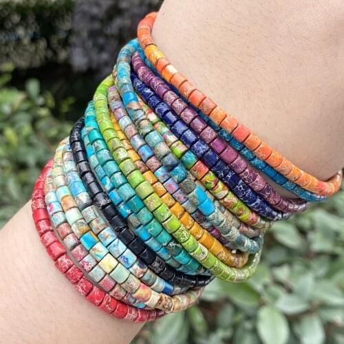 4*4*4mm 97pcs Natural Cylindrical Sea Sediment Stone Beads Loose Spacer Beads For Jewelry Making Diy Necklace Bracelet Accessory