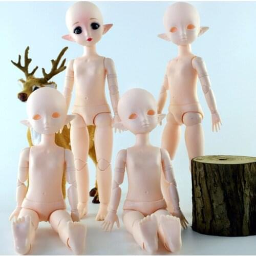 Kid’s Moveable Joints Doll Set Dollhouse Decoration DIY Girl Doll Crafts for Activity Center Community Game Nude Doll