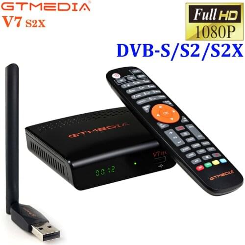 GTMEDIA V7 S2X Digital Satellite Receiver DVB-S2X Support Autoroll Biss Powervu Cline CS Youtube USB WiFi HD TV Receptor