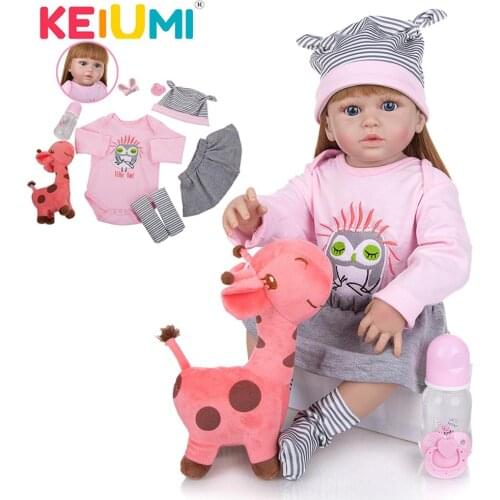KEIUMI 23 Inch Reborn Baby Vinyl Princess Full Body Silicone Doll Baby Toys Playmate For Childrens Day