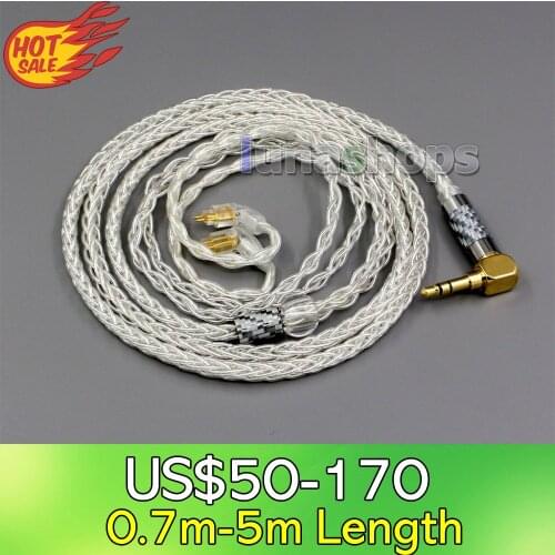 LN006349 99.99% Pure Silver XLR 3.5mm 2.5mm 4.4mm Earphone Cable For L Pin BA Custom Westone W4r UM3X UM3RC JH13 JH16