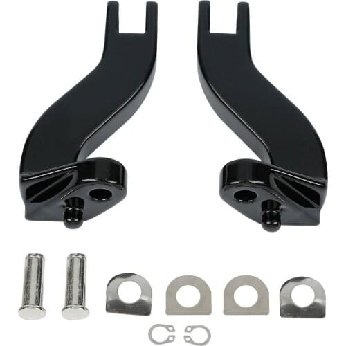 Motorcycle Black/Chrome Passenger Rear Foot Peg Mounting Kits For Harley Touring Street Glide Road King 1993-2016
