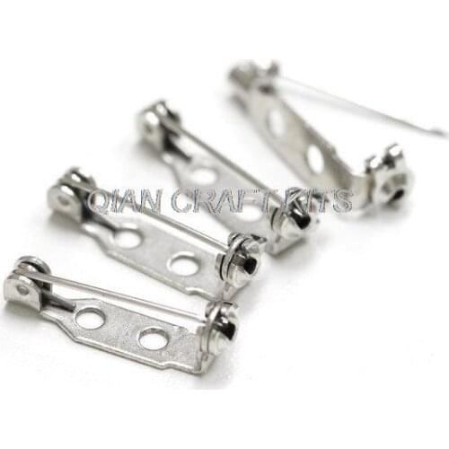 Set of 200pcs 20mm Silver plated metal bar pin safety back pins brooch w/ locker