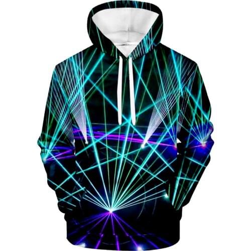 2021 New Product 3D Visual Light Color Printing and Fleece Cosplay Male Pattern Hooded Jacket