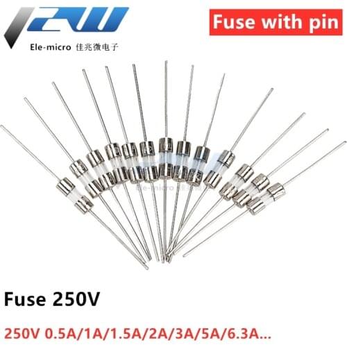 10pc 3.6*10 3*10 4*11 glass fast/slow speed fuse 250V 0.5A 1A 2A 3A 3.15A 4A 5A 6.3A 10A 15A with foot F/T type 3.6x10x3x10 4x11
