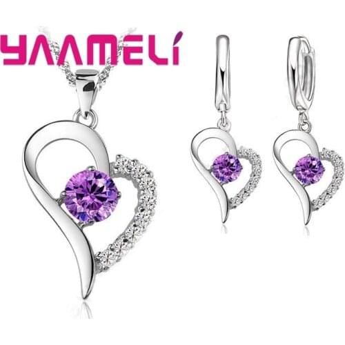 Hollow Heart Design 925 Sterling Silver Magic Cubic Zircon Heart Stones Necklace Party Store Owner Suggestions