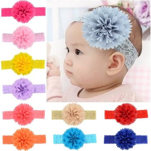 New Baby Kids Elastic Lace Headband Peony Rose Flower Newborn Toddler Headwear Cute Photography Props Gifts Hair Accessories