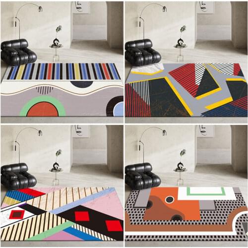 Simple Geometric Bedroom Rug Creative Office Carpet Floor Mats Interior Decoration Home Living Room Rug