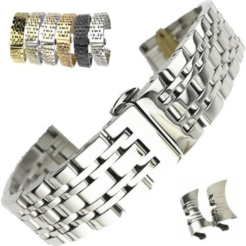 18mm 20mm 22mm 24mm Stainless Steel Watch Band for Tissot T035 PRC200 T055 T097 Watchband Butterfly Buckle Strap Wrist Bracelet