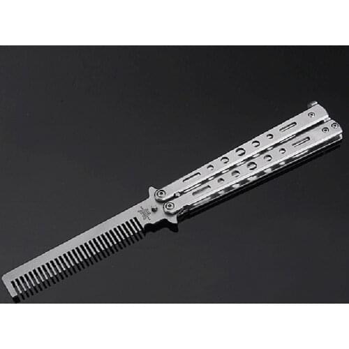 Stainless Steel Cutter Practice Butterfly Training Cutter Folding Cutter for Outdoor Camping Dull Tool Cepillo Pelo Comb Barber