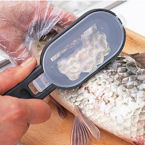 Fish Skin Brush Fast Remove Fish Scale Scraper Planer Tool Fish Scaler Fishing Knife Cleaning Tools Kitchen Cooking Accessorie