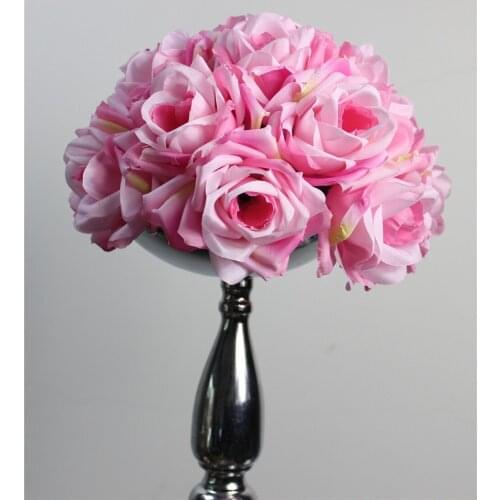 SPR Free shipping high grade PINK 30CM*12pcs/lot events&party supply wedding kissing flower ball party/home decoration flower