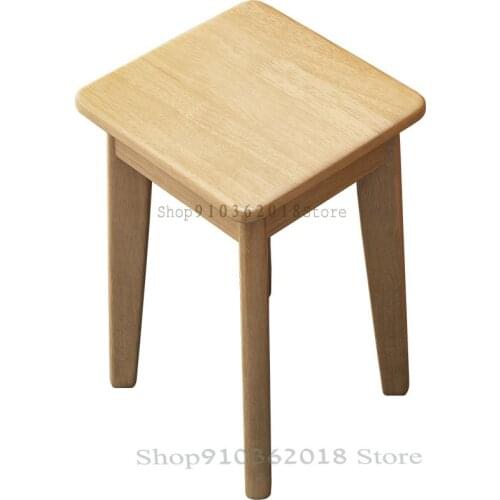 Solid Wood Makeup Stool Dressing Stool Modern Minimalist Book Chair Household Small Stool Makeup Chair Square Stool Low Stool Sm