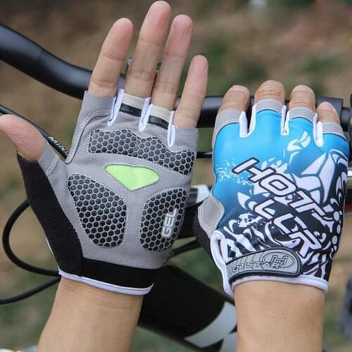 Ice Silk Half finger Bicycle Glove Camouflage Men Women Outdoor Sports Climbing Silicone Shock Pad Tactical Fitness Gloves S94