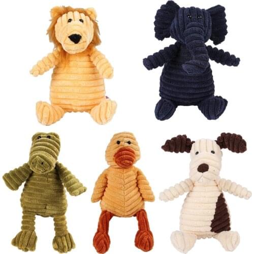 Corduroy Dog Toys For Small Large Dogs Animal Shape Plush Pet Puppy Squeaky Chew Bite Resistant Toy Pets Accessories Supplies