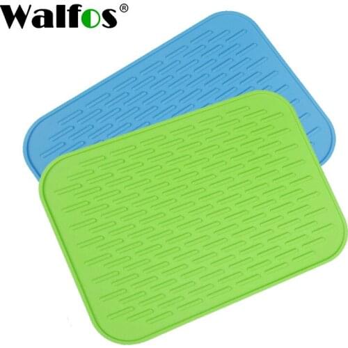Walfos 1Pc Big Size 30x24cm Multifunctional Pot Mat Silicone Pot Holder-Large Kitchen Silicone Drying Mat-Dish Drying Mat