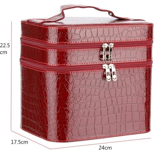 Women Alligator Cosmetic Box Designer High Quality Portable Cosmetic Bag Large Capacity PU Cosmetic Bag Women Makeup Dedicated