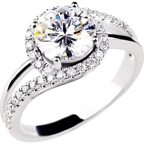 Shining Diamond Unique S925 Sterling Silver Rings for Women Luxury Jewelry Exquisite Wedding Party Engagement Gift Girlfriend