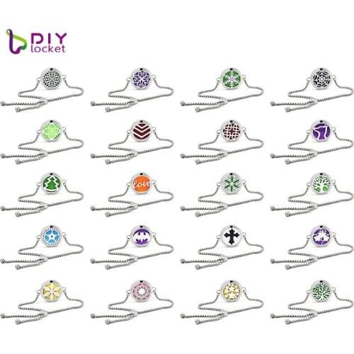 316l Stainless Steel Romantic 30mm Aromatherapy Diffuser Heart Bracelets Locket For Women AD221-240-Z03