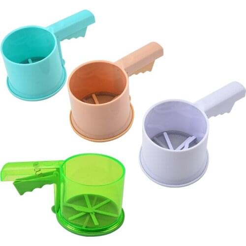 350ML Semi Automatic Flour Sifter Baking Tool Manual Flour Sieve Convenient Hand Held Flour Filter
