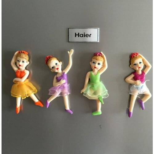 3D lovely Ballet Girls Refrigerator Magnets Fridge Sticker Early education Fridge Magnetic Decoration Articles Handicraft