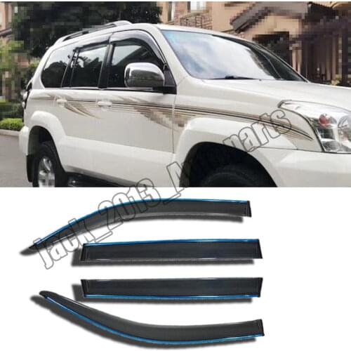 4PCS Window Visor Vent Sun Shade Trim For Toyota prado 2003-2009