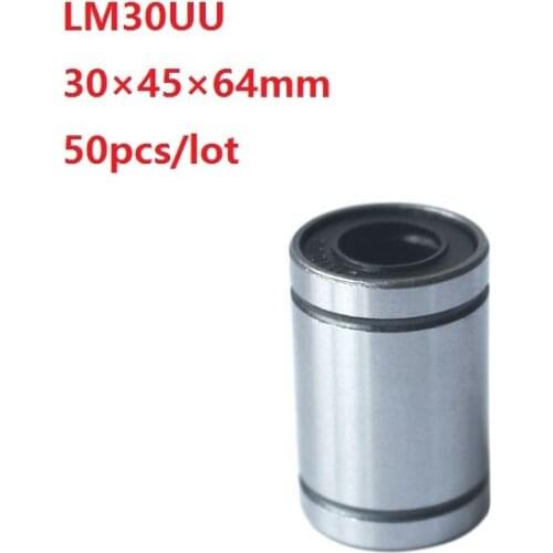 50pcs/lot LM30UU LM30 30x45x64mm Linear motion bearings bushings for 3D printer CNC router parts 30*45*64mm