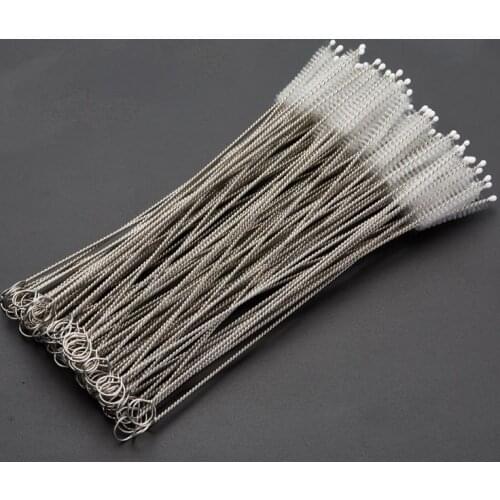 500pcs 175mm 20mm 240mm Straw Cleaning Brush Stainless Steel Washing Brushes Straw Pipe Clean Brush Free Shipping