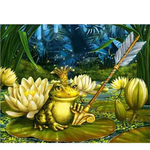 Diamond Painting Cross Stitch Animal Needlework Craft Gift Full round/ Square Rhinestone Mosaic Kits DIY Diamond Embroidery Frog