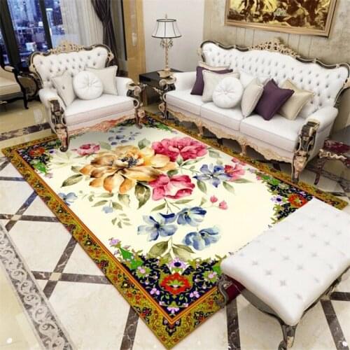 American Country Style Flower Floor Carpet Living Room Sofa Chair Bedside Carpet Bedroom Floor Mat
