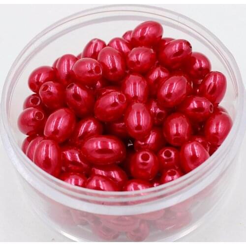 New 8*11mm 50pcs Egg/Rice Shape ABS Imitation Pearls Beads DIY Jewelry Accessories European Spacer Hole Beads For Jewelry Making